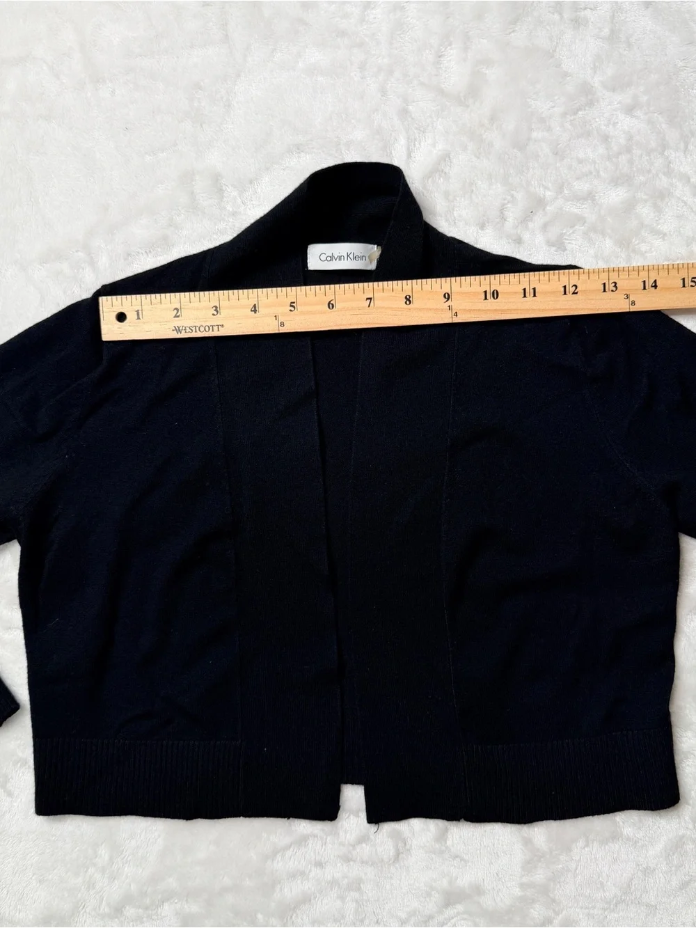 Calvin Klein Cropped Open-Front Women's Sweater Bolero - Black‎